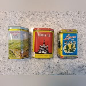 3 Vintage Hong Kong Kwong Sang Tea Co. Tin Cans 1970s
